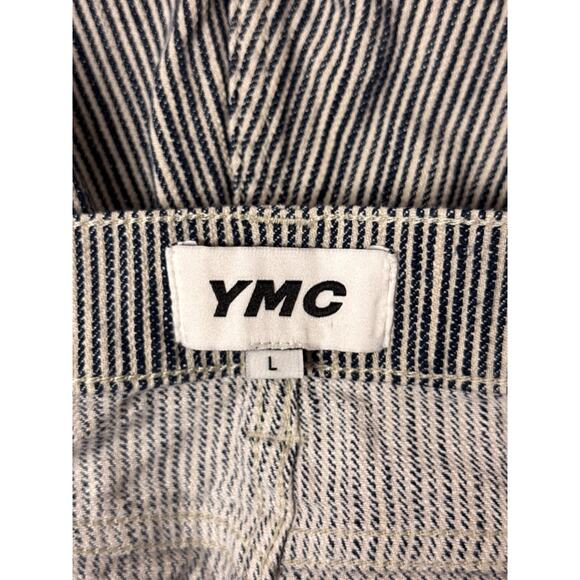You Must Create Pants Large Mens YMC Cotton Linen Railroad Striped Cropped - Picture 6 of 7